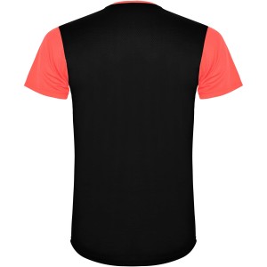 Detroit rvid ujj uniszex sportpl, fluor coral, solid black (T-shirt, pl, kevertszlas, mszlas)