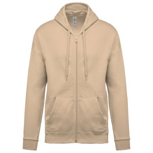 Kariban kapucnis, cipz�ras f�rfi pul�ver, Light Sand