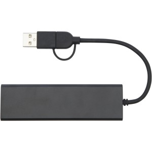 Rise USB 2.0 hub, fekete (vezetk, eloszt, adapter, kbel)