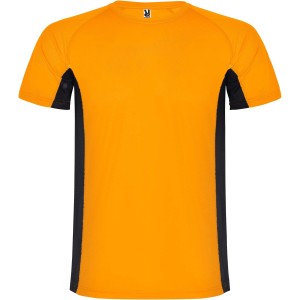 Roly Shanghai r�vid ujj� gyerek sportp�l�, fluor orange, solid black